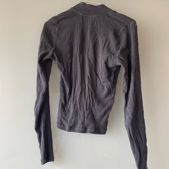 TNA Ribbed 1/4 Zip Longsleeve, Size S, Charcoal Grey - Picture 4 of 4